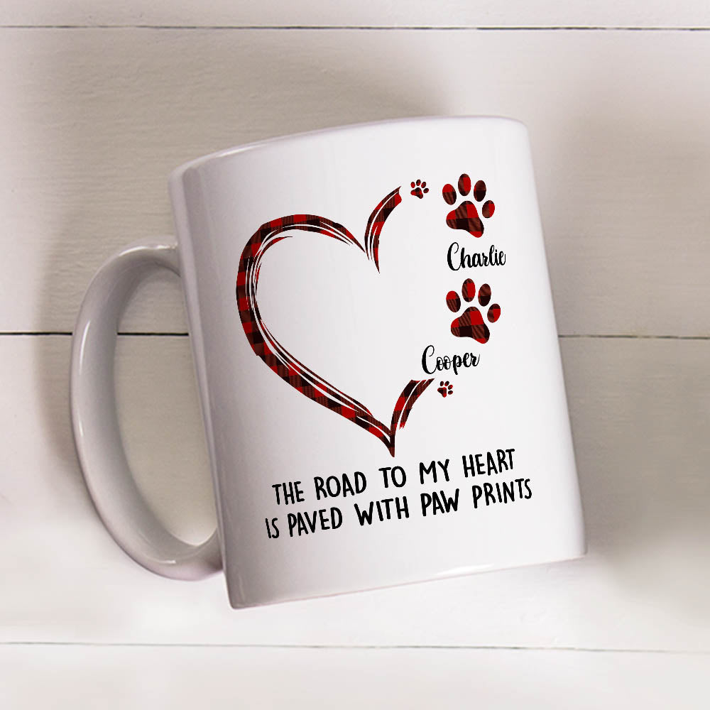 Custom Christmas Birthday Gifts For Dog Lovers • Road To Heart Pattern - Personalized Coffee Mug