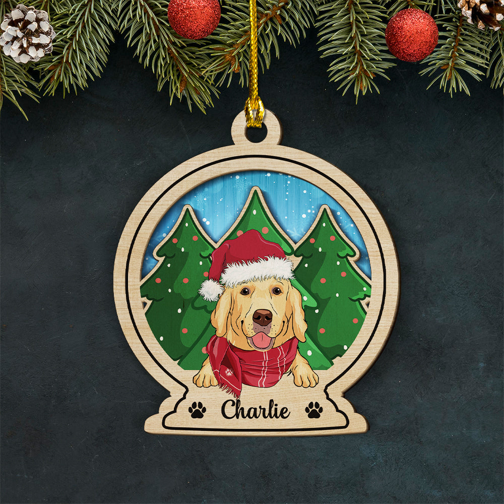 Custom Christmas Decor Home Birthday Gifts For Dog Lovers • Dog Snowball - Personalized 2-layered Wood Ornament