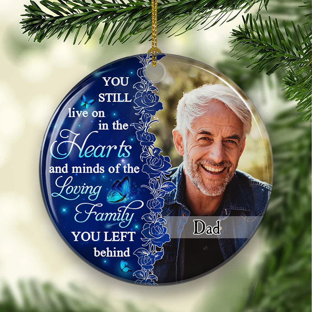 Hearts And Minds Circle - Personalized Circle Ceramic Ornament