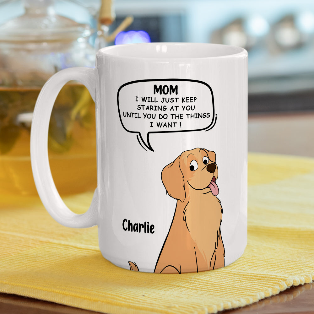 Custom Christmas Birthday Gifts For Dog Lovers • Staring At You - Personalized Coffee Mug