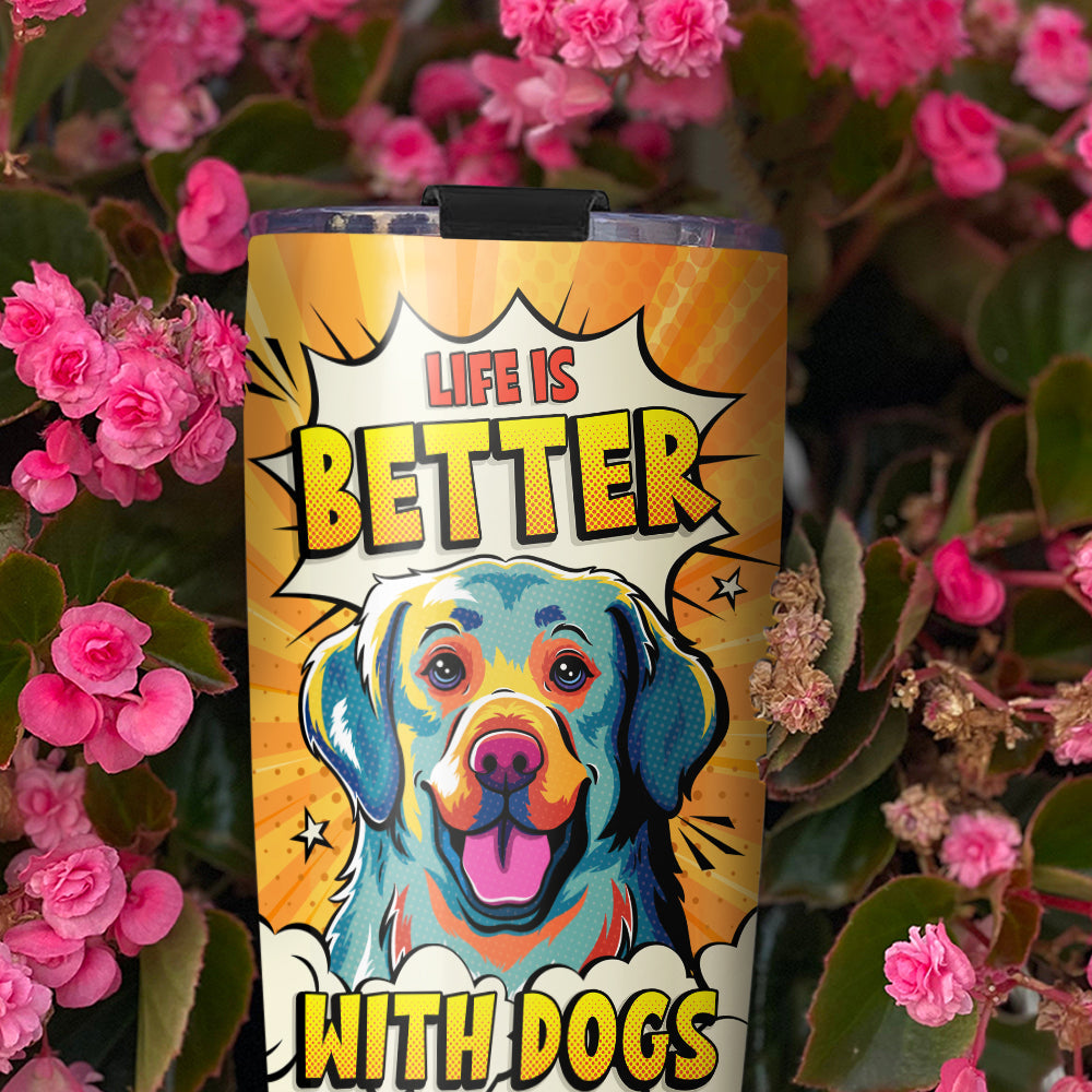 Custom Christmas Birthday Gifts For Dog Lovers • Golden Retriever Pop Art - Tumbler