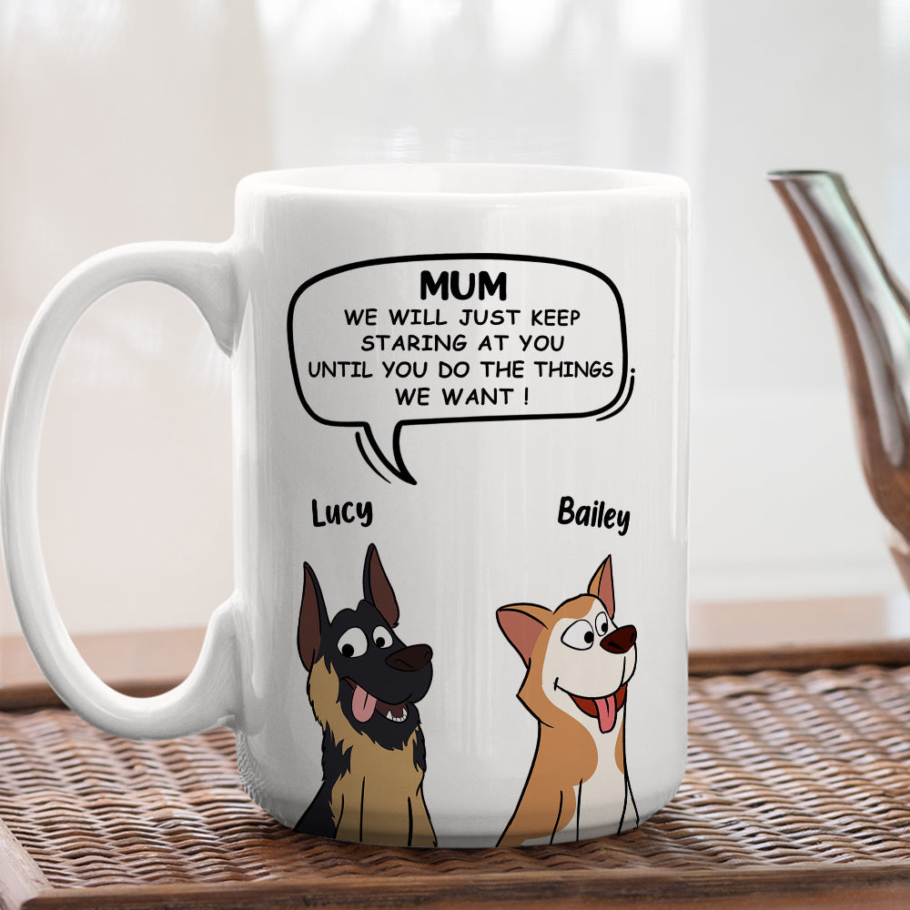 Custom Christmas Birthday Gifts For Dog Lovers • Staring At You - Personalized Coffee Mug