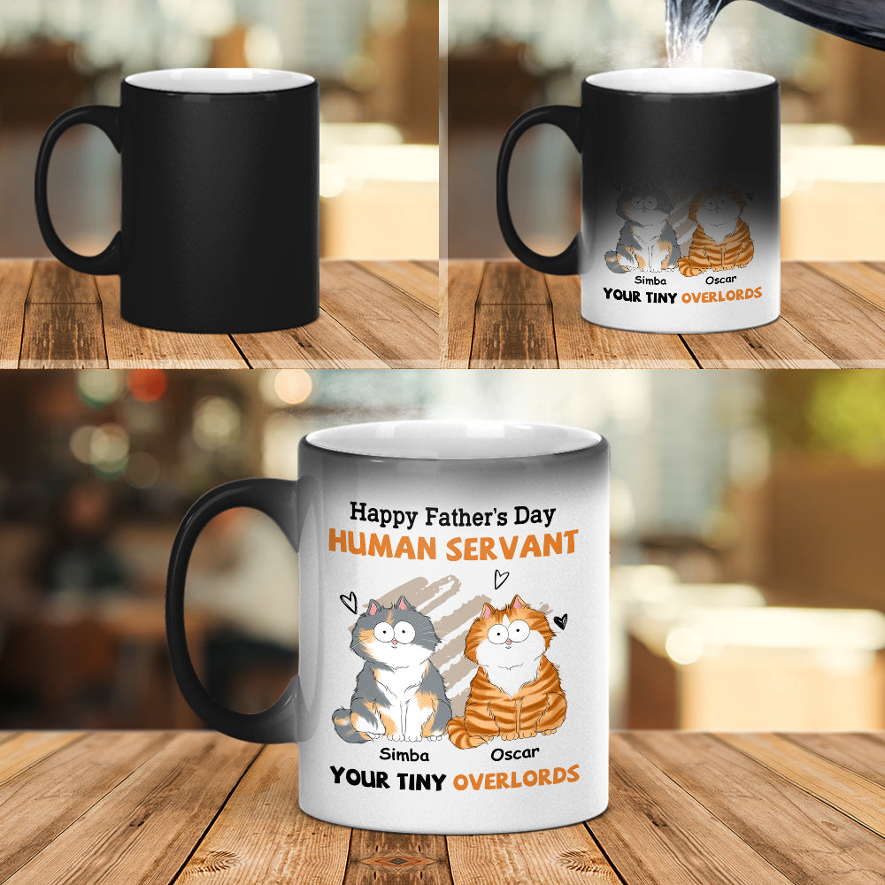 Custom Photo Christmas Birthday Gifts For Cat Dad, Cat Lovers • To My Human Servant - Personalized Color Changing Mug