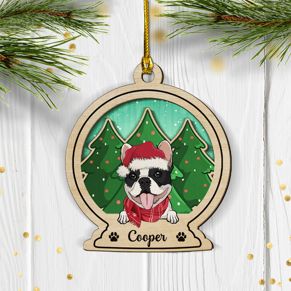 Custom Christmas Decor Home Birthday Gifts For Dog Lovers • Dog Snowball - Personalized 2-layered Wood Ornament