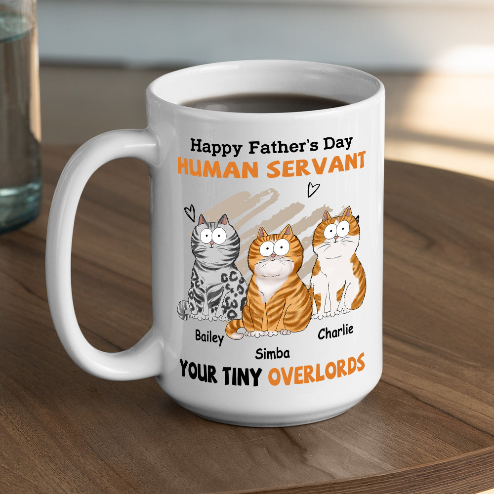 Custom Photo Christmas Birthday Gifts For Cat Dad, Cat Lovers • To My Human Servant - Personalized Coffee Mug