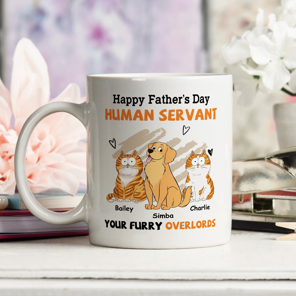 Custom Photo Christmas Birthday Gifts For Dog Dad, Dog Lovers • My Servant - Personalized Coffee Mug