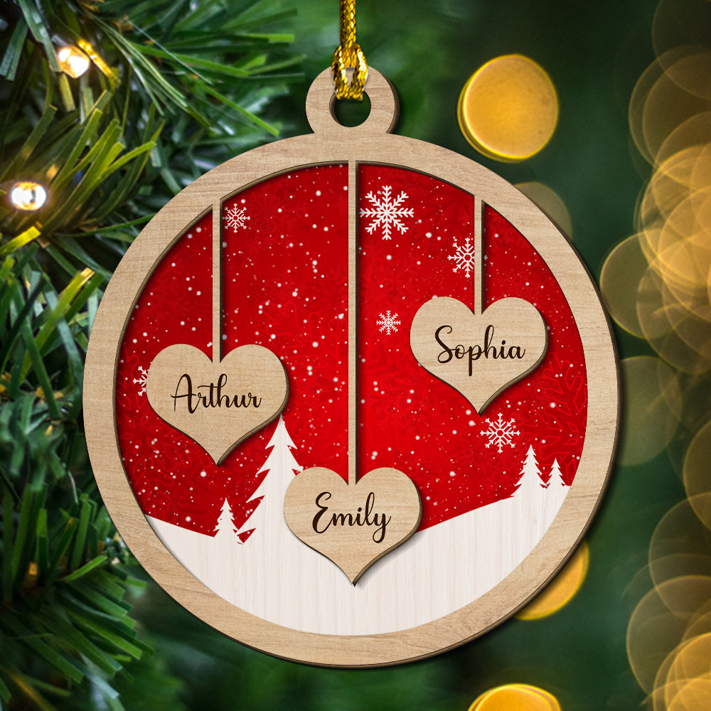 Family Ornament - Personalized 2-layered Wood Ornament