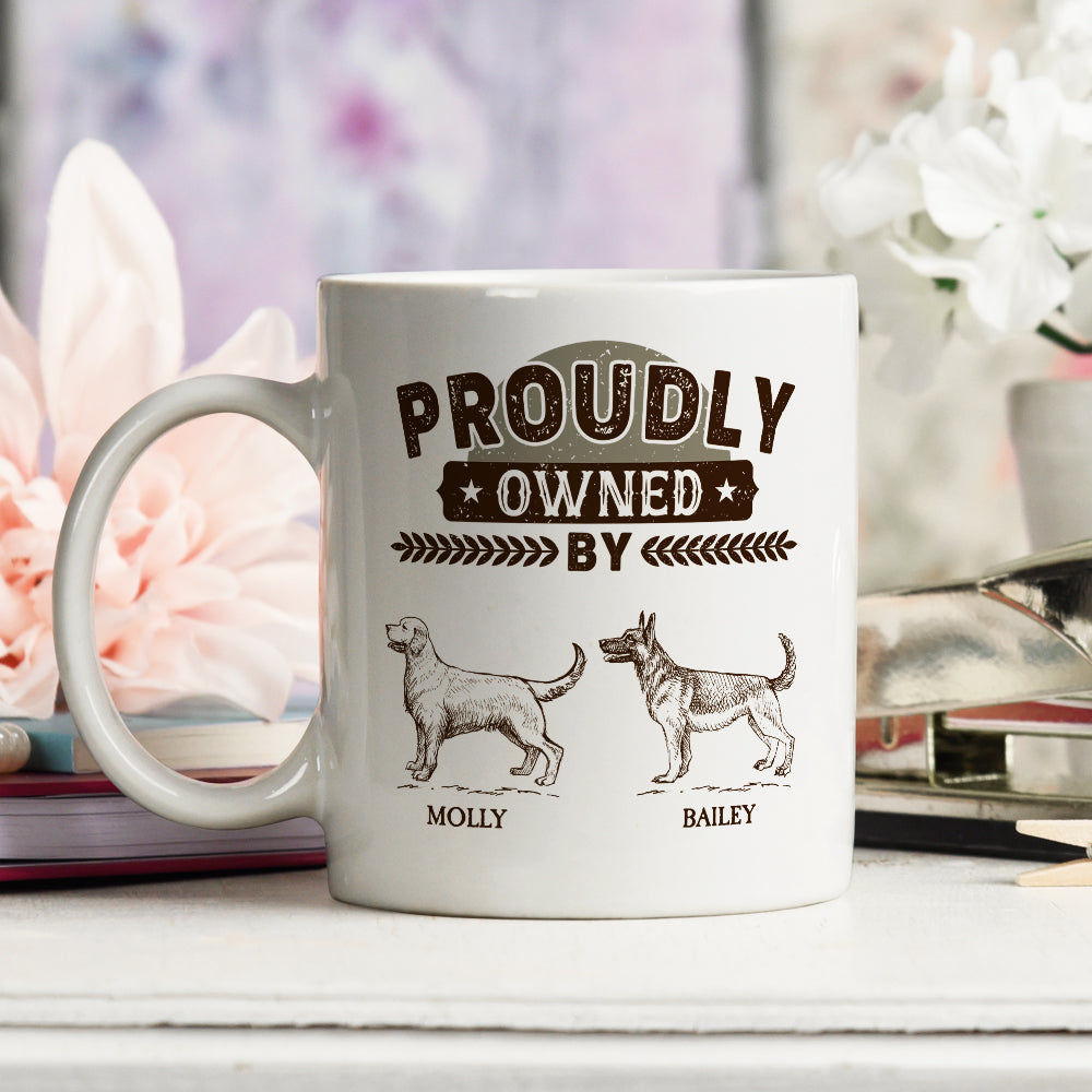 Custom Photo Christmas Birthday Gifts For Dog Dad, Dog Lovers • Proudly Owned By - Personalized Coffee Mug