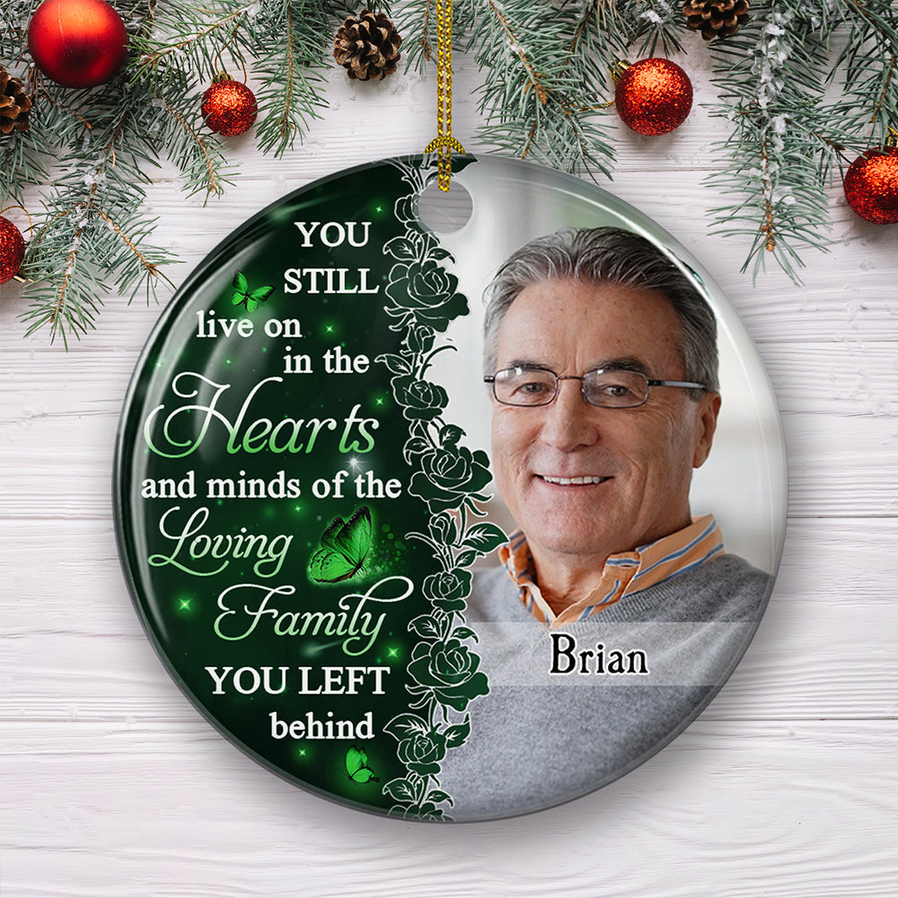 Hearts And Minds Circle - Personalized Circle Ceramic Ornament