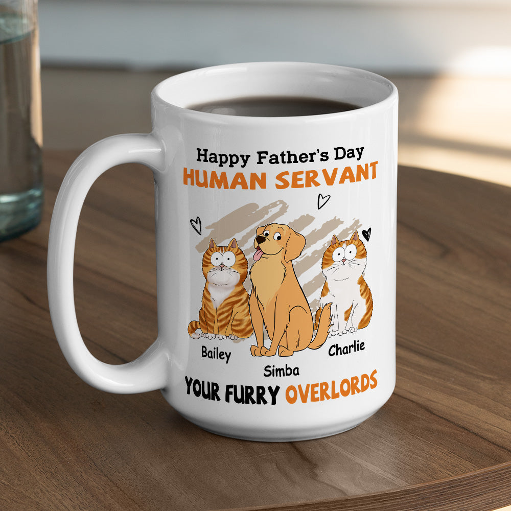 Custom Photo Christmas Birthday Gifts For Dog Dad, Dog Lovers • My Servant - Personalized Coffee Mug