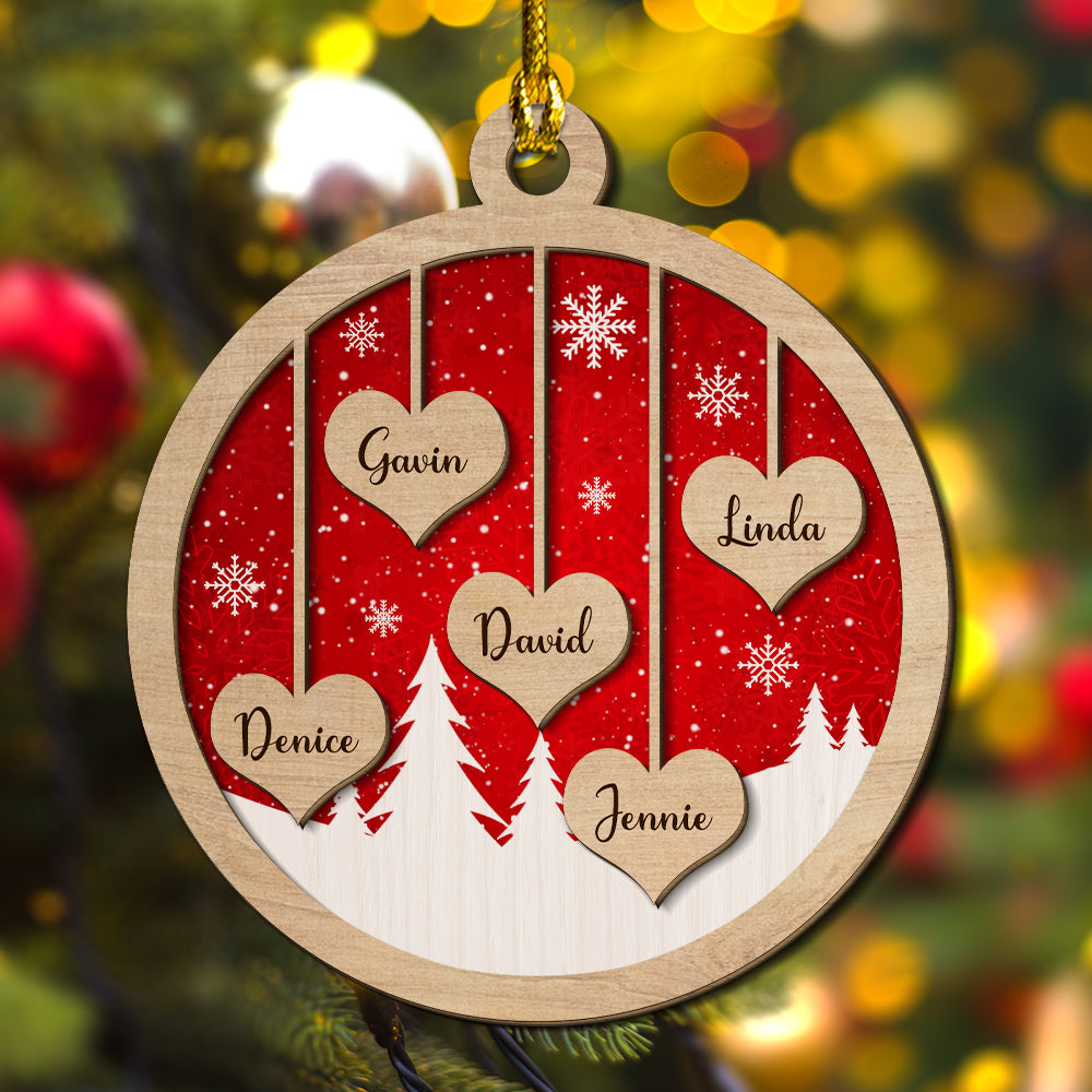 Family Ornament - Personalized 2-layered Wood Ornament