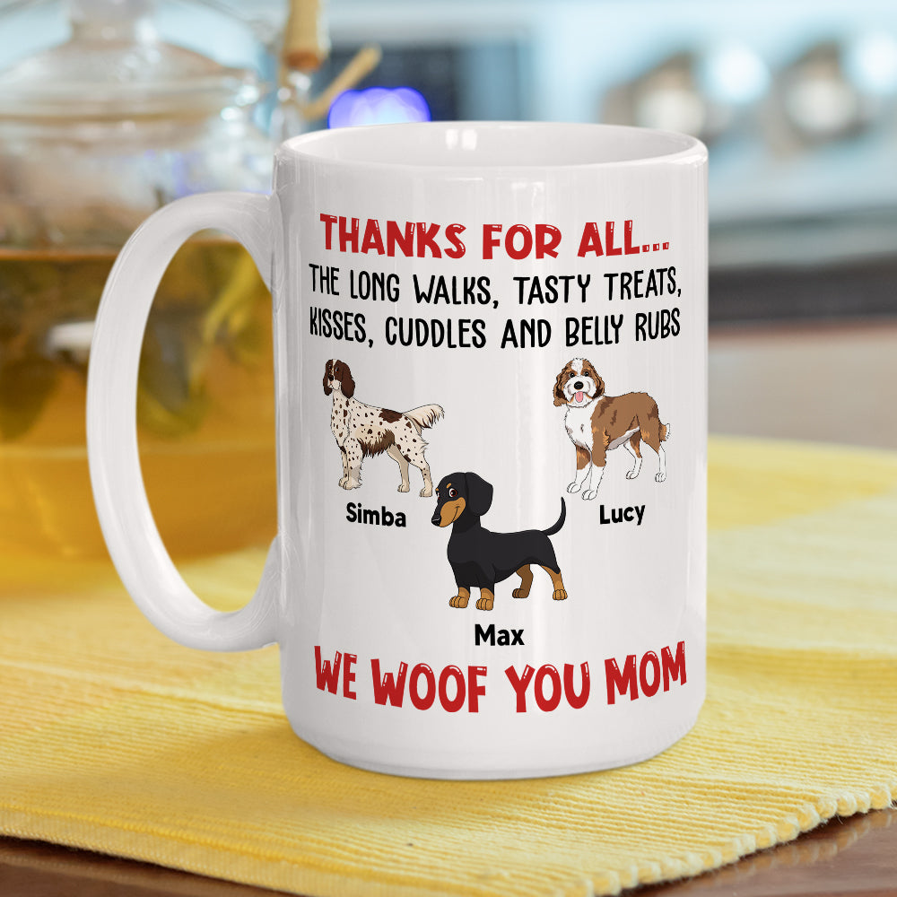 Custom Christmas Birthday Gifts For Dog Lovers • Thanks For Tasty Treats - Personalized Coffee Mug