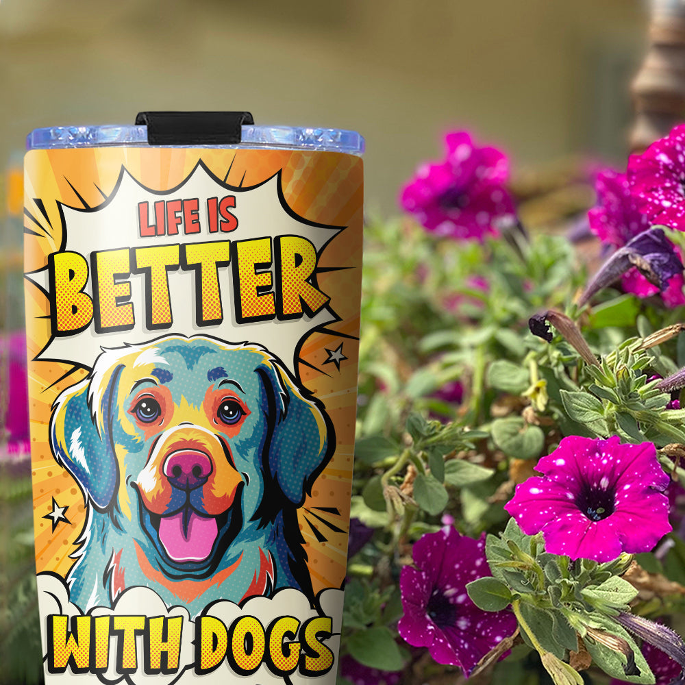 Custom Christmas Birthday Gifts For Dog Lovers • Golden Retriever Pop Art - Tumbler