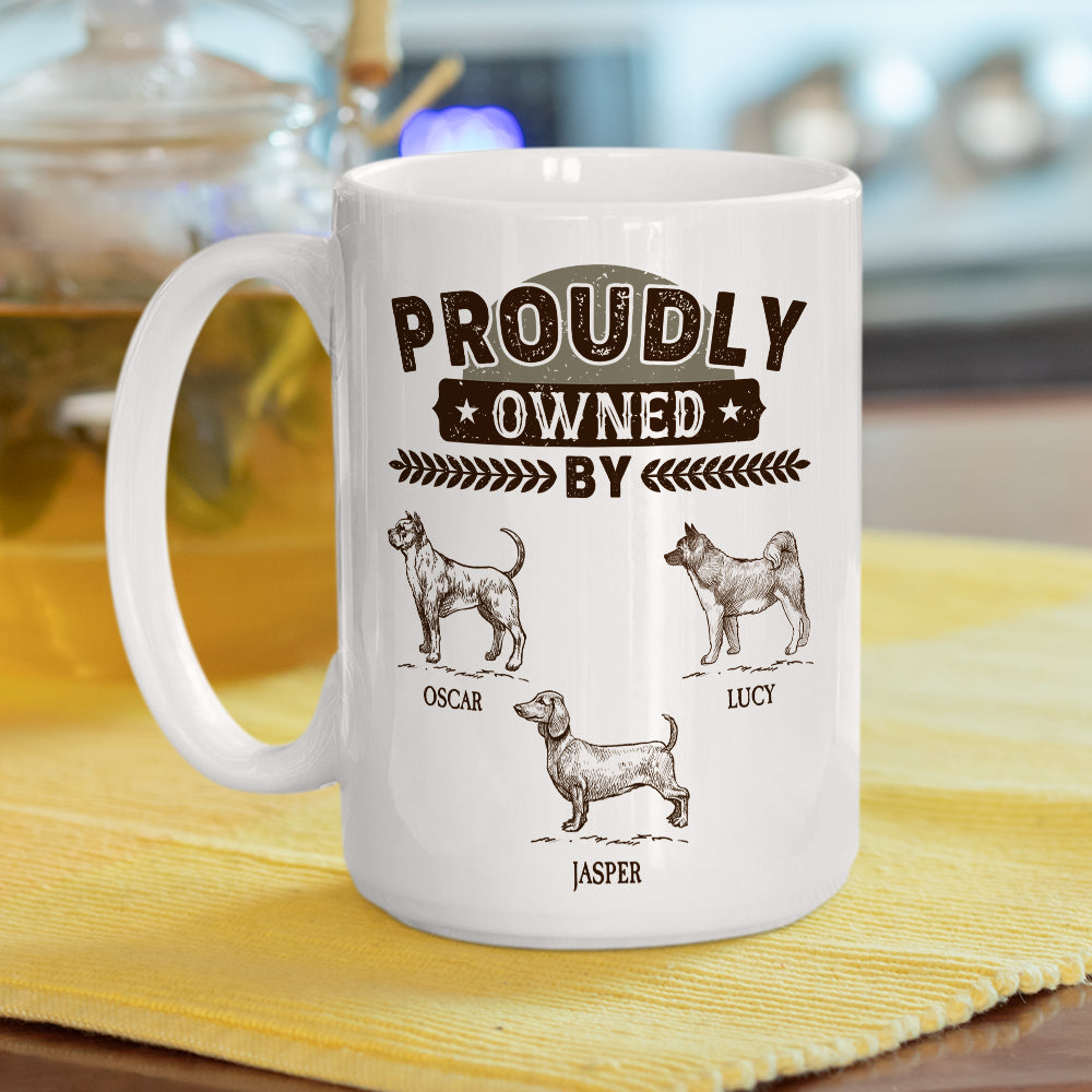 Custom Photo Christmas Birthday Gifts For Dog Dad, Dog Lovers • Proudly Owned By - Personalized Coffee Mug