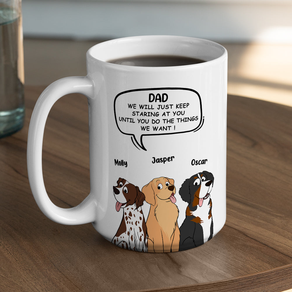Custom Christmas Birthday Gifts For Dog Lovers • Staring At You - Personalized Coffee Mug