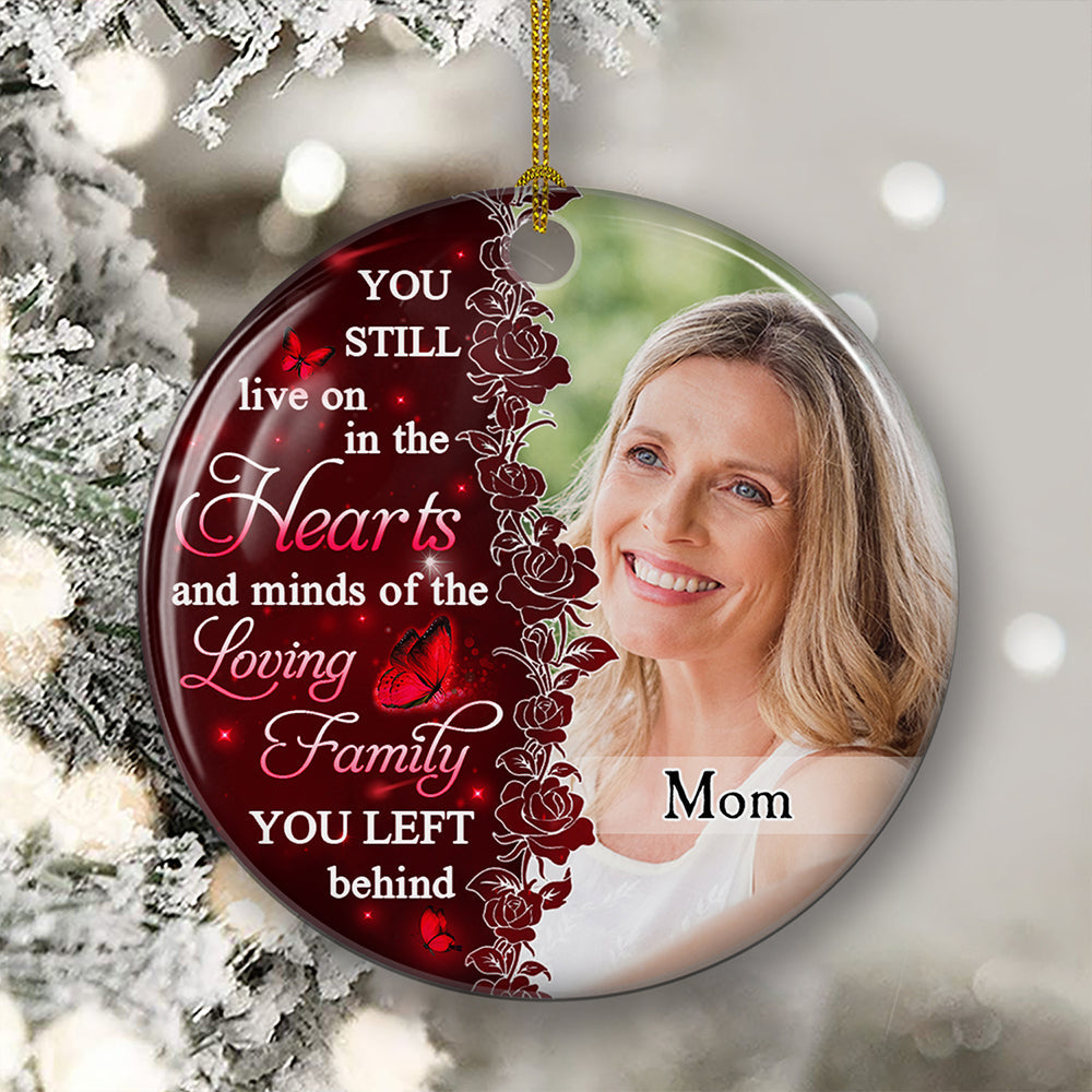 Hearts And Minds Circle - Personalized Circle Ceramic Ornament