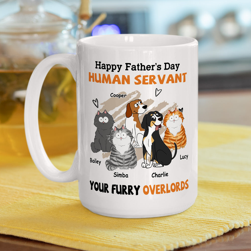 Custom Photo Christmas Birthday Gifts For Dog Dad, Dog Lovers • My Servant - Personalized Coffee Mug