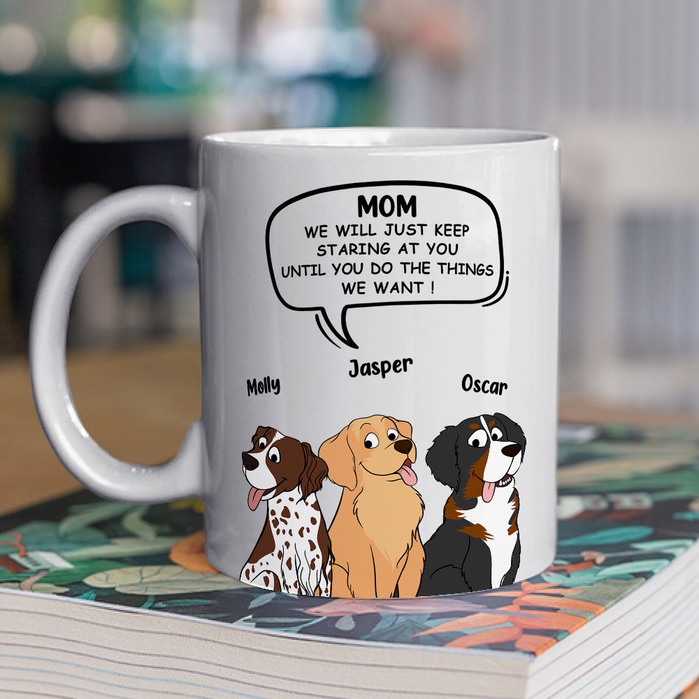 Custom Christmas Birthday Gifts For Dog Lovers • Staring At You - Personalized Coffee Mug