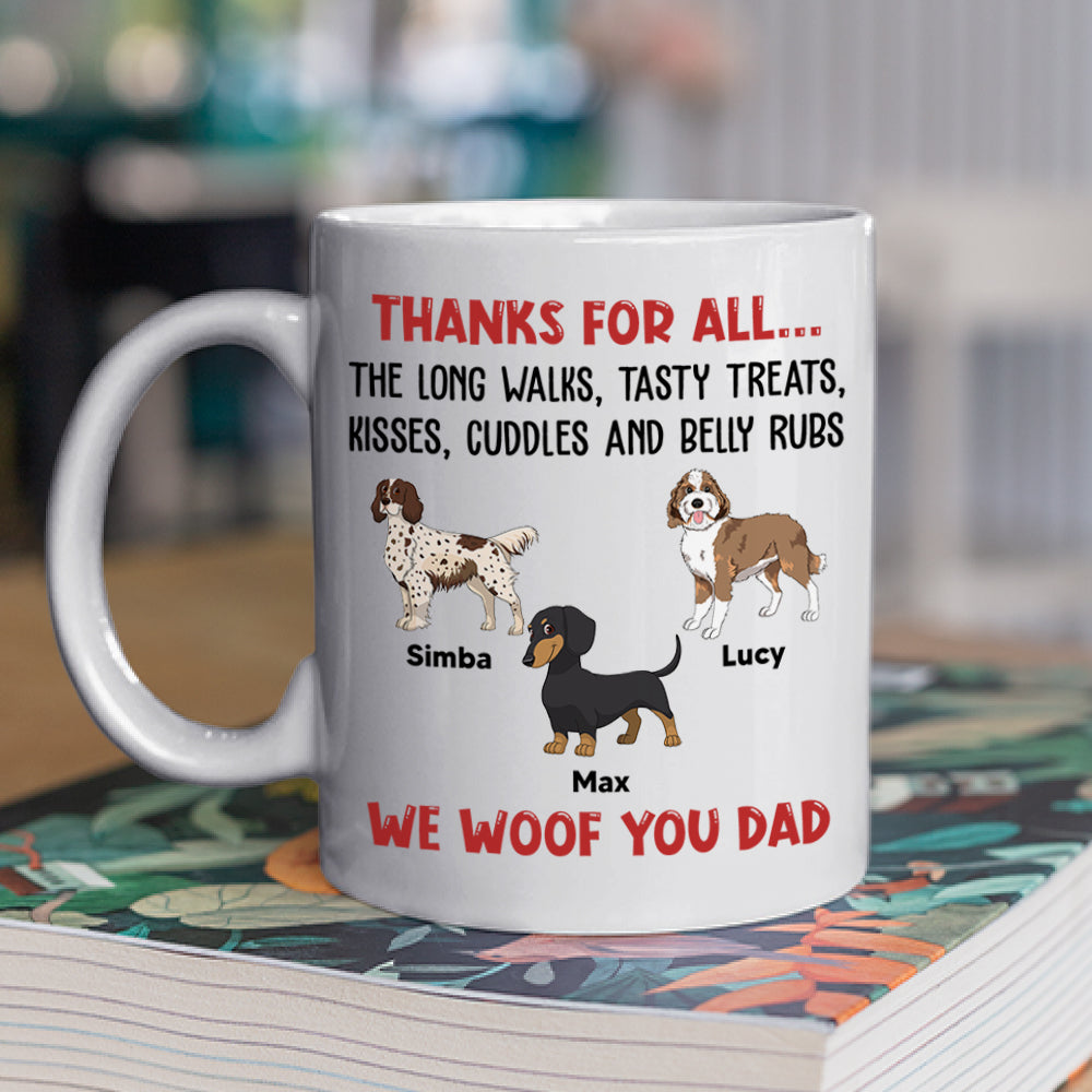 Custom Christmas Birthday Gifts For Dog Lovers • Thanks For Tasty Treats - Personalized Coffee Mug