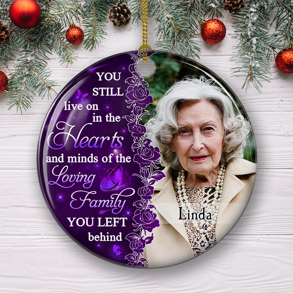Hearts And Minds Circle - Personalized Circle Ceramic Ornament