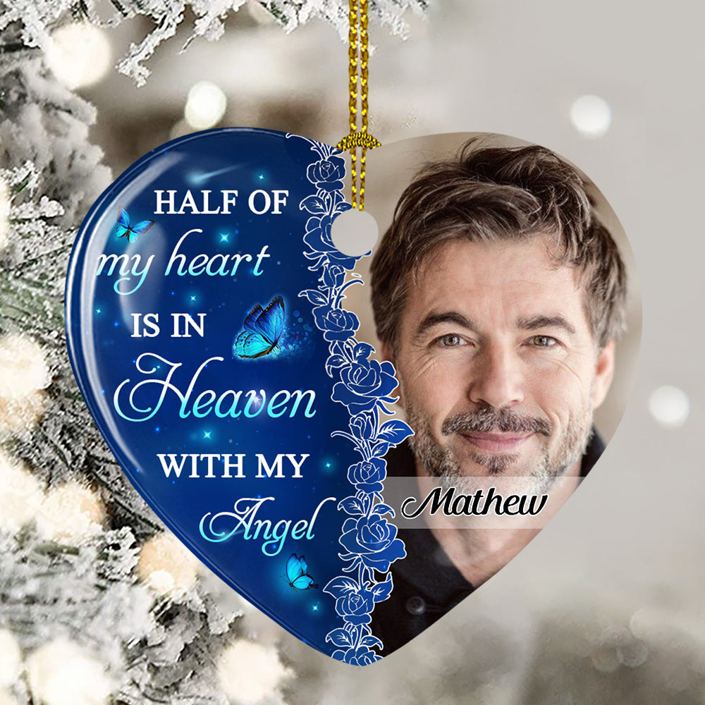 Missing You Always - Personalized Heart Ceramic Ornament