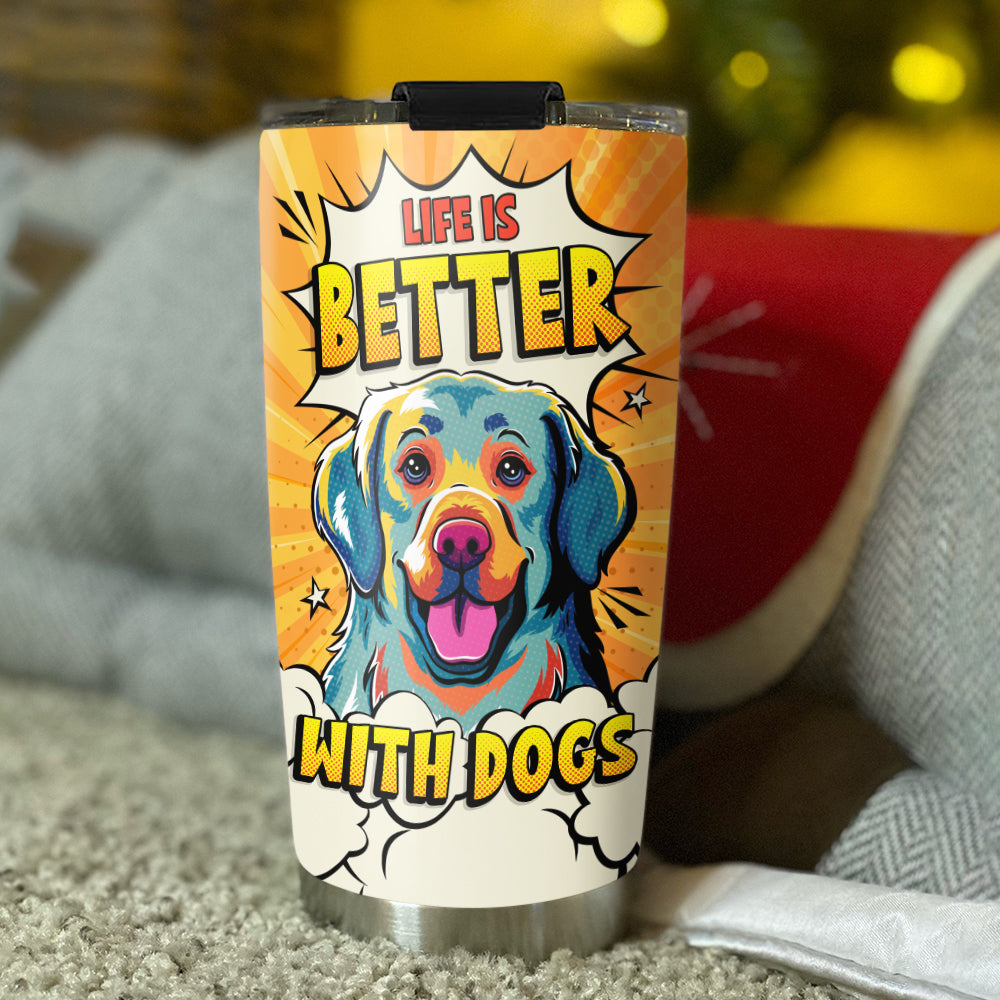 Custom Christmas Birthday Gifts For Dog Lovers • Golden Retriever Pop Art - Tumbler