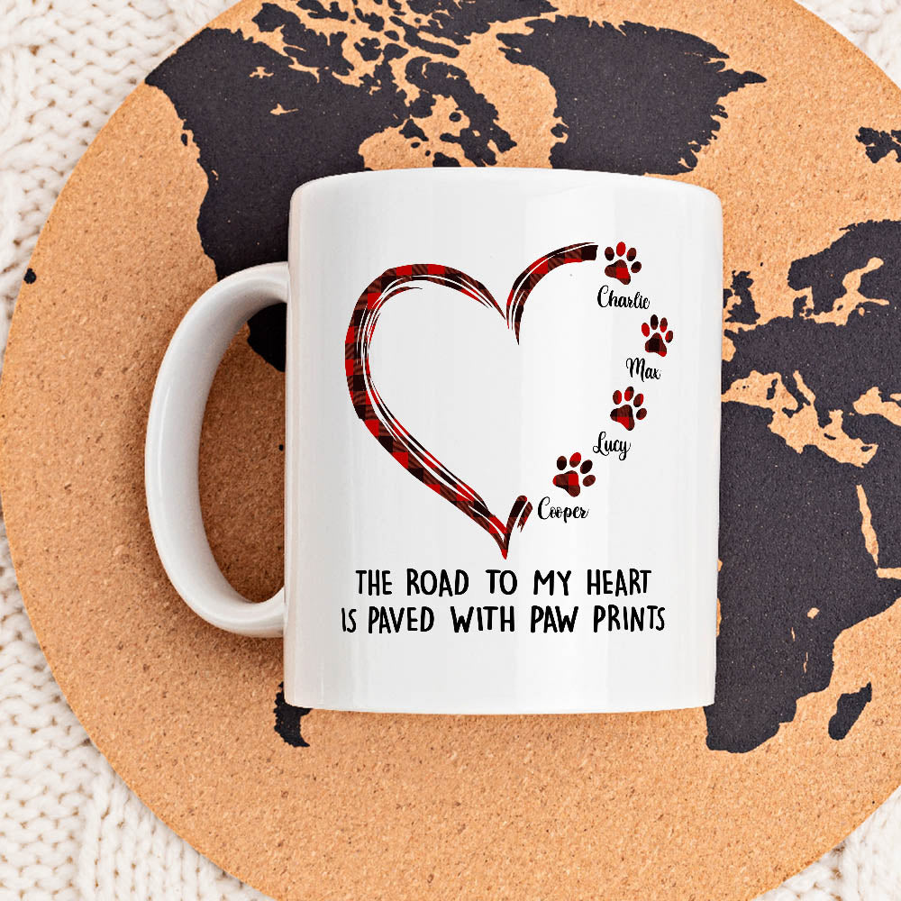 Custom Christmas Birthday Gifts For Dog Lovers • Road To Heart Pattern - Personalized Coffee Mug