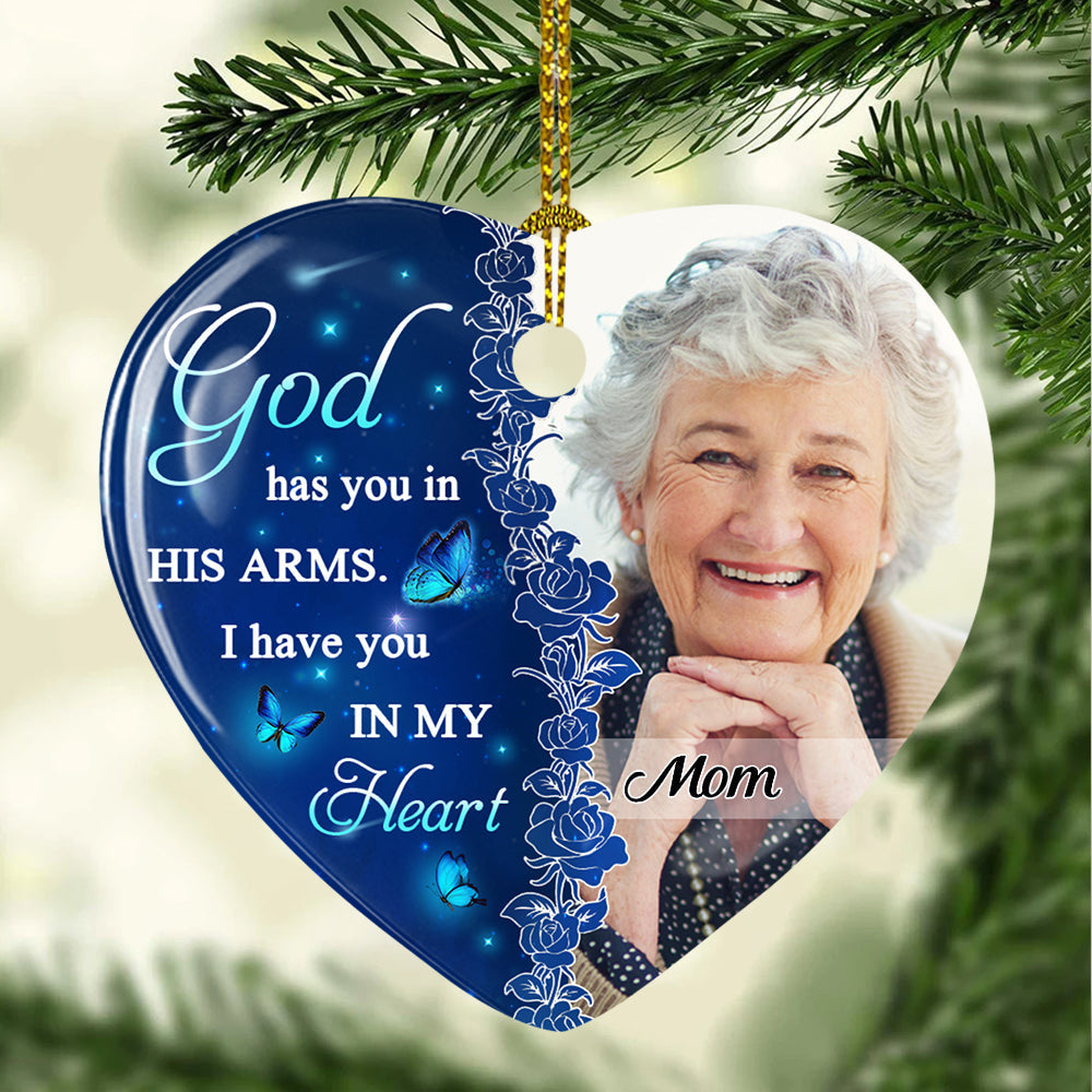 Missing You Always - Personalized Heart Ceramic Ornament