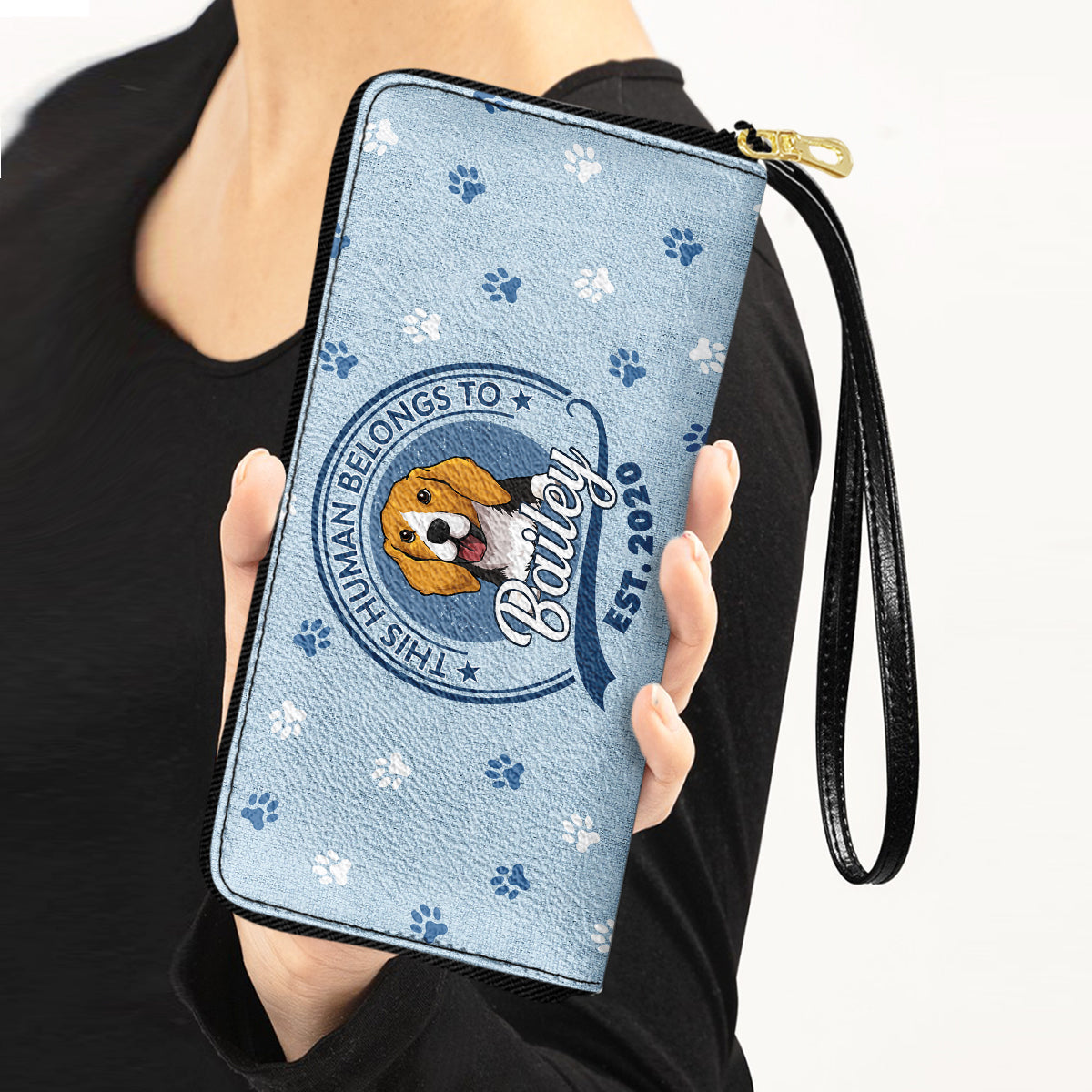 Human Belongs To Dog 2 - Personalized Leather Wallet