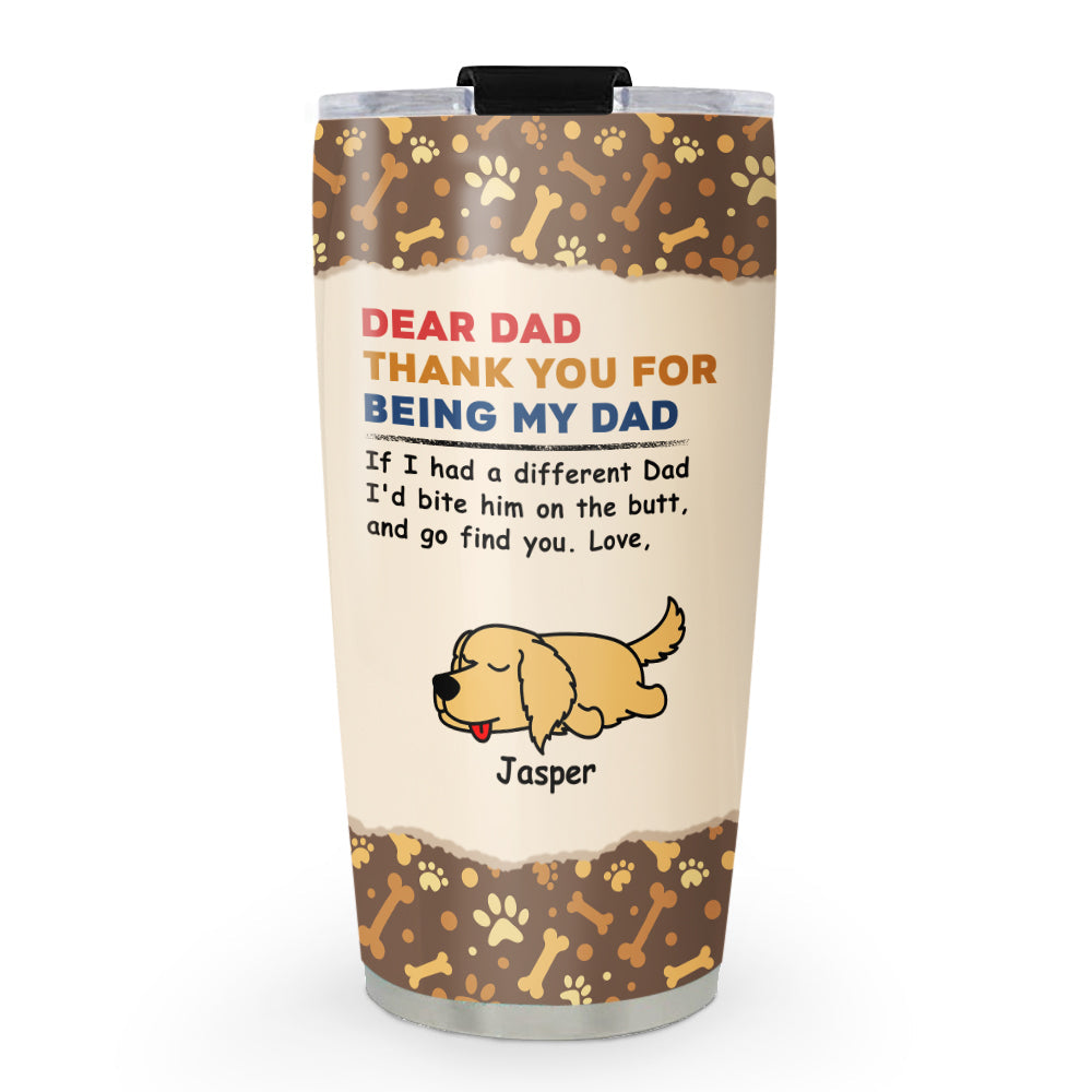 Custom Christmas Birthday Gifts For Dog Lovers • Bite The Butt - Personalized Tumbler
