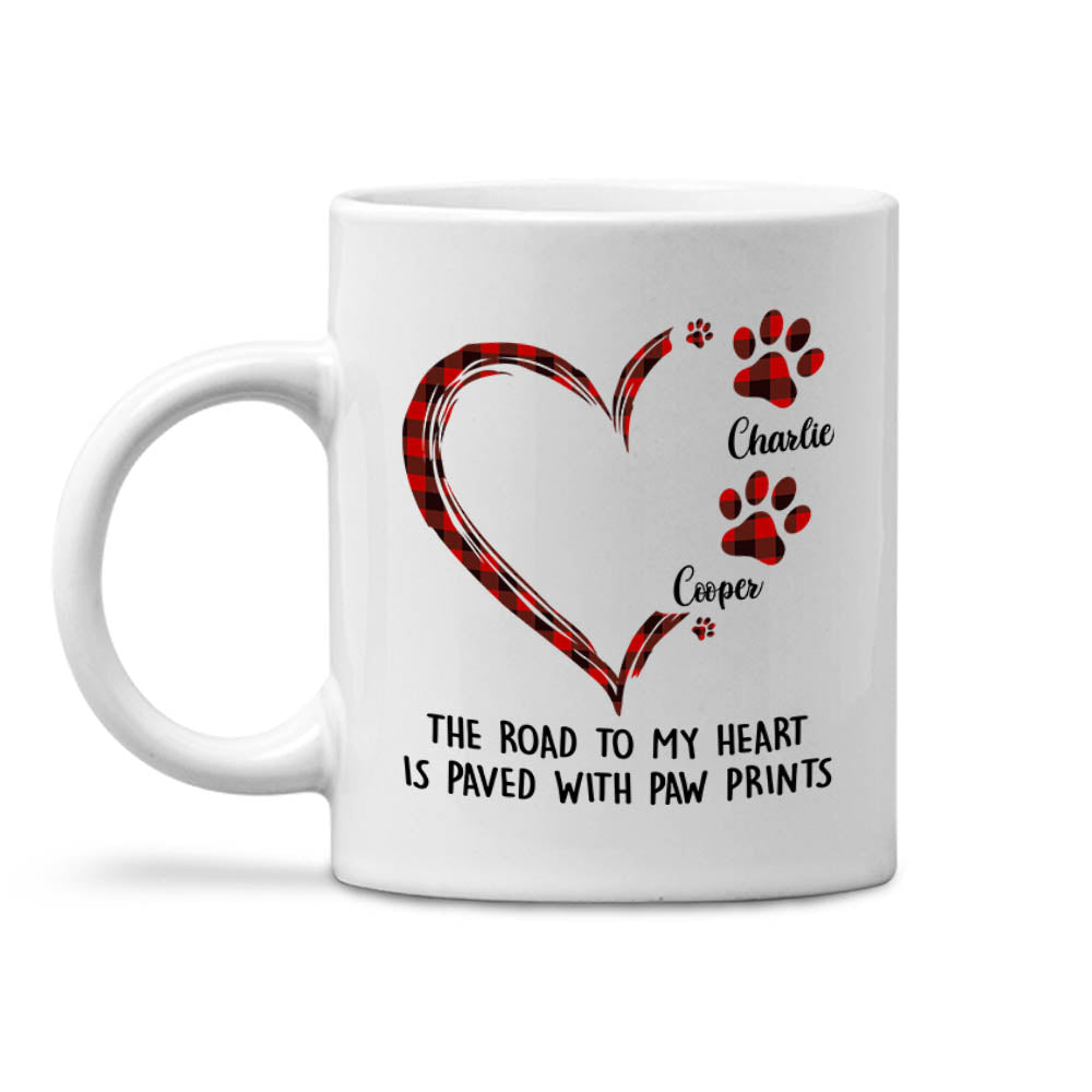 Custom Christmas Birthday Gifts For Dog Lovers • Road To Heart Pattern - Personalized Coffee Mug