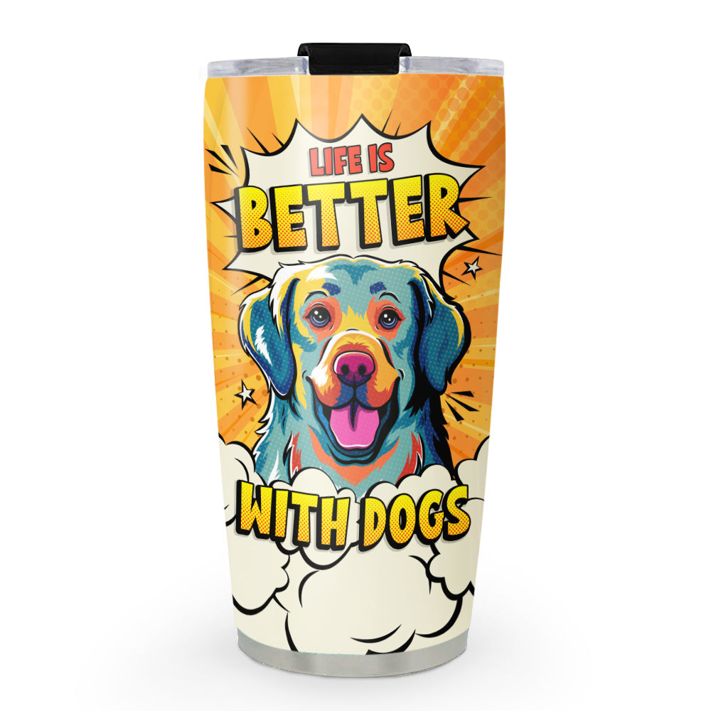 Custom Christmas Birthday Gifts For Dog Lovers • Golden Retriever Pop Art - Tumbler