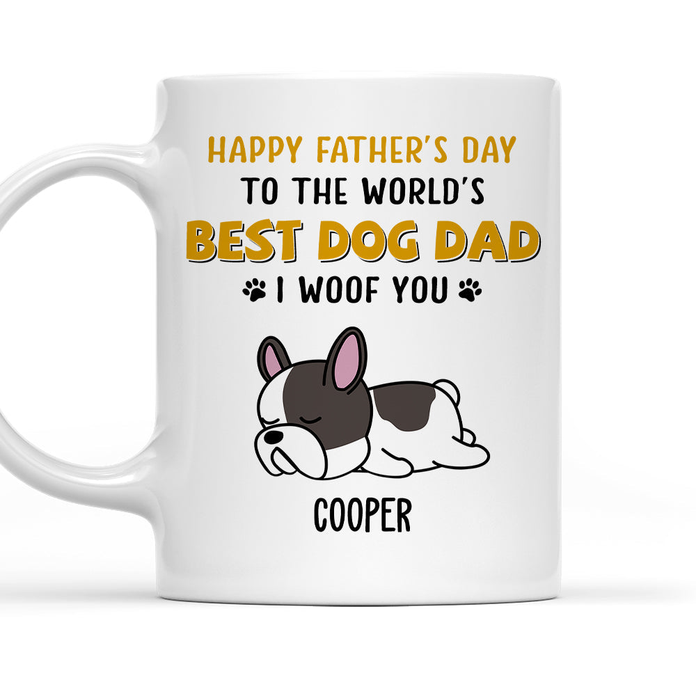 Custom Photo Christmas Birthday Gifts For Dog Lovers • Woof You So Much Dad - Personalized Coffee Mug