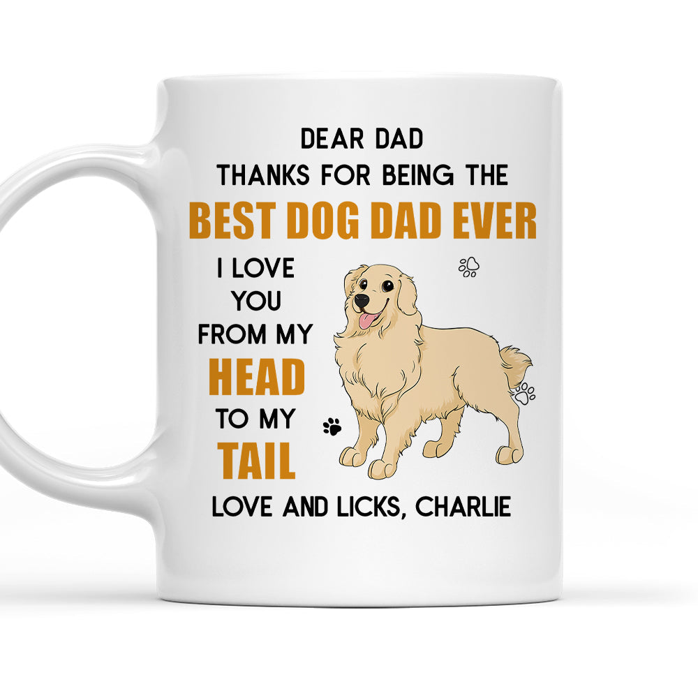 Custom Photo Christmas Birthday Gifts For Dog Dad, Dog Lovers • Head To Tail - Personalized Coffee Mug