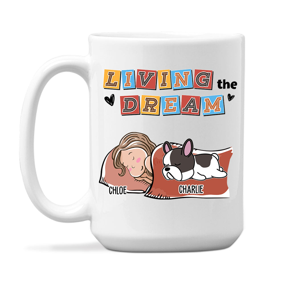 Custom Mother's day Birthday Gifts For Cat Mom, Cat Lovers • Living The Dream 3 - Personalized Coffee Mug