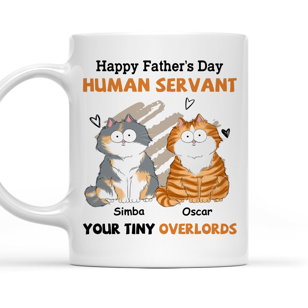 Custom Photo Christmas Birthday Gifts For Cat Dad, Cat Lovers • To My Human Servant - Personalized Coffee Mug