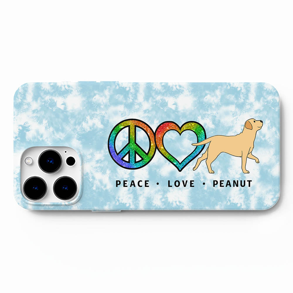 Peace Love Dog Pattern - Personalized Phone Case