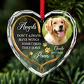 Custom Christmas Memorial Sympathy Gifts For Dogs, Cats • Angels Do Not Have Wings - Personalized Glass Ornament