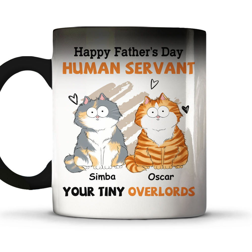 Custom Photo Christmas Birthday Gifts For Cat Dad, Cat Lovers • To My Human Servant - Personalized Color Changing Mug