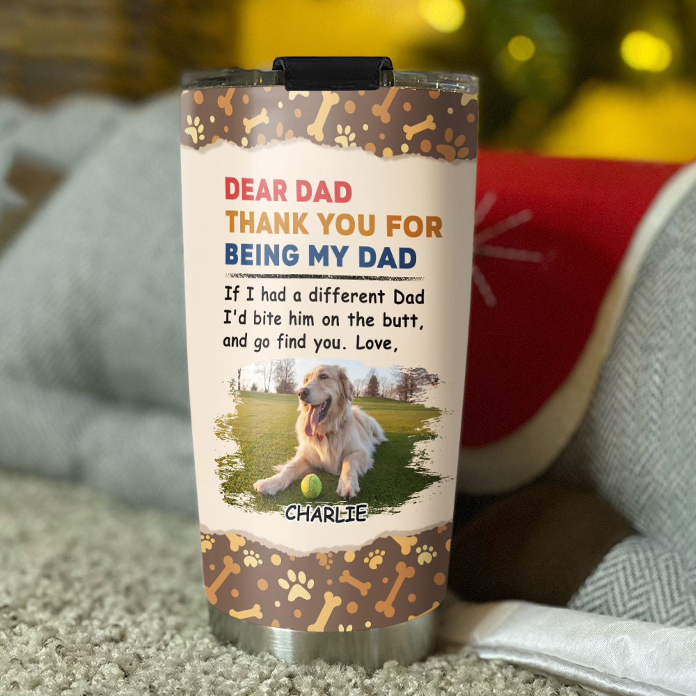 Custom Christmas Birthday Gifts For Dog Lovers • Bite The Butt - Personalized Tumbler