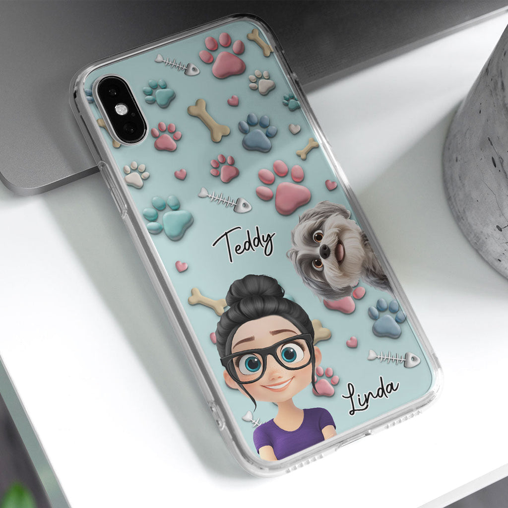 Pet And Human Cartoon - Personalized Phone Case