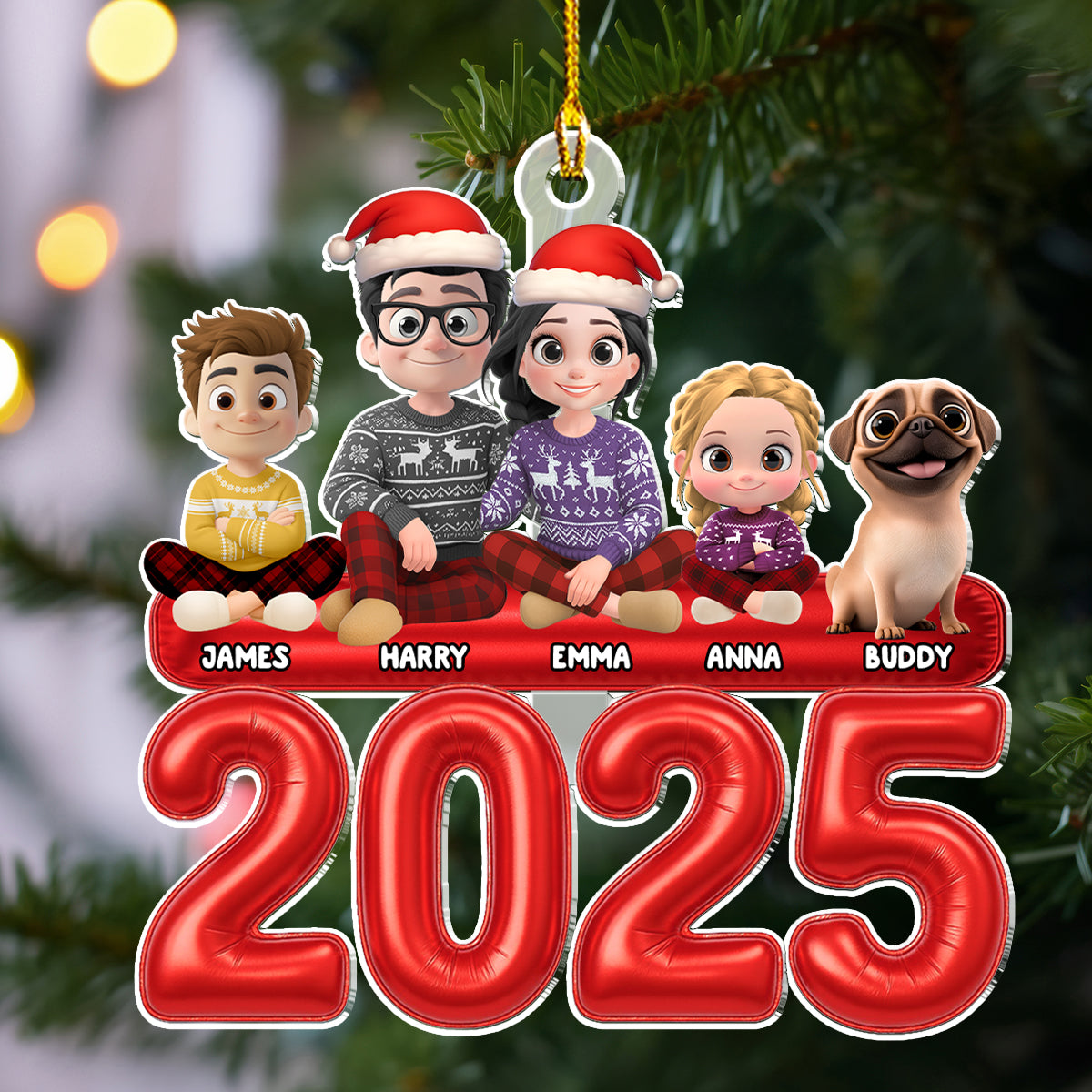 Custom Christmas Decor Home Birthday Gifts For Dog Lovers • Us And Our Children - Personalized Acrylic Ornament