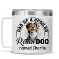 Custom Christmas Birthday Gifts For Dog Lovers • Spoiled Rotten Dog Chibi Cartoon - Personalized 14oz Stainless Steel Tumbler With Handle