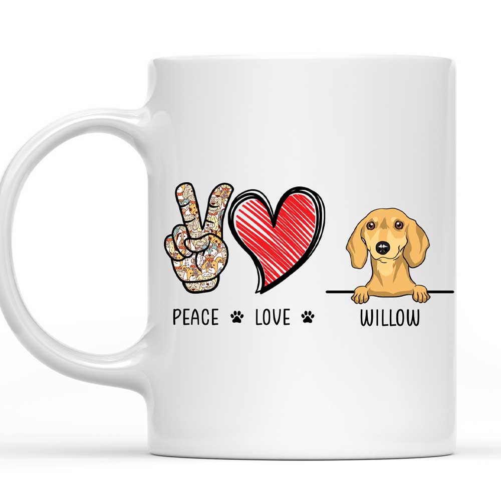 Custom Christmas Birthday Gifts For Dog Lovers • Mug - Peace Love Dog
