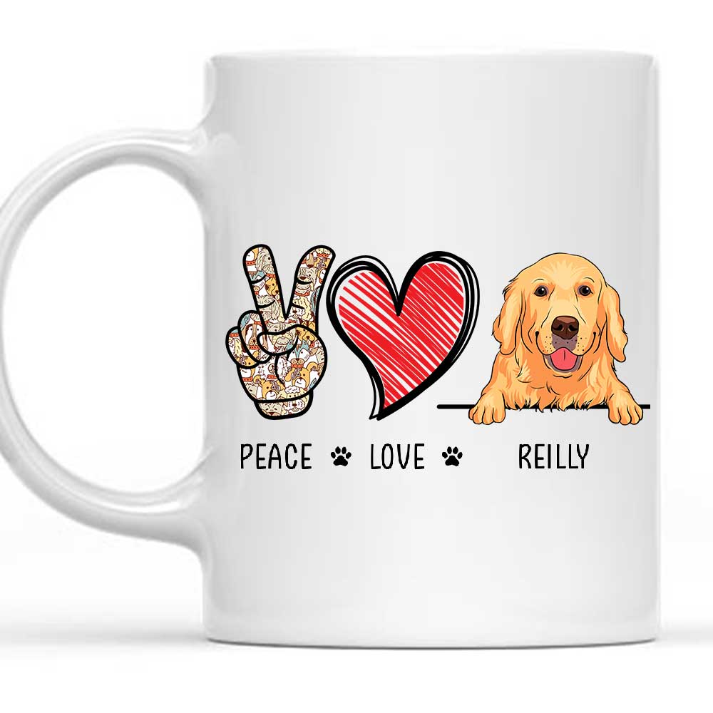 Custom Christmas Birthday Gifts For Dog Lovers • Mug - Peace Love Dog