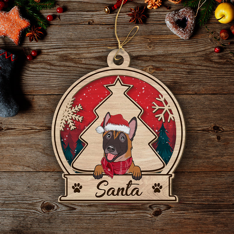 Snowball Ornament - Personalized 2-layered Wood Ornament