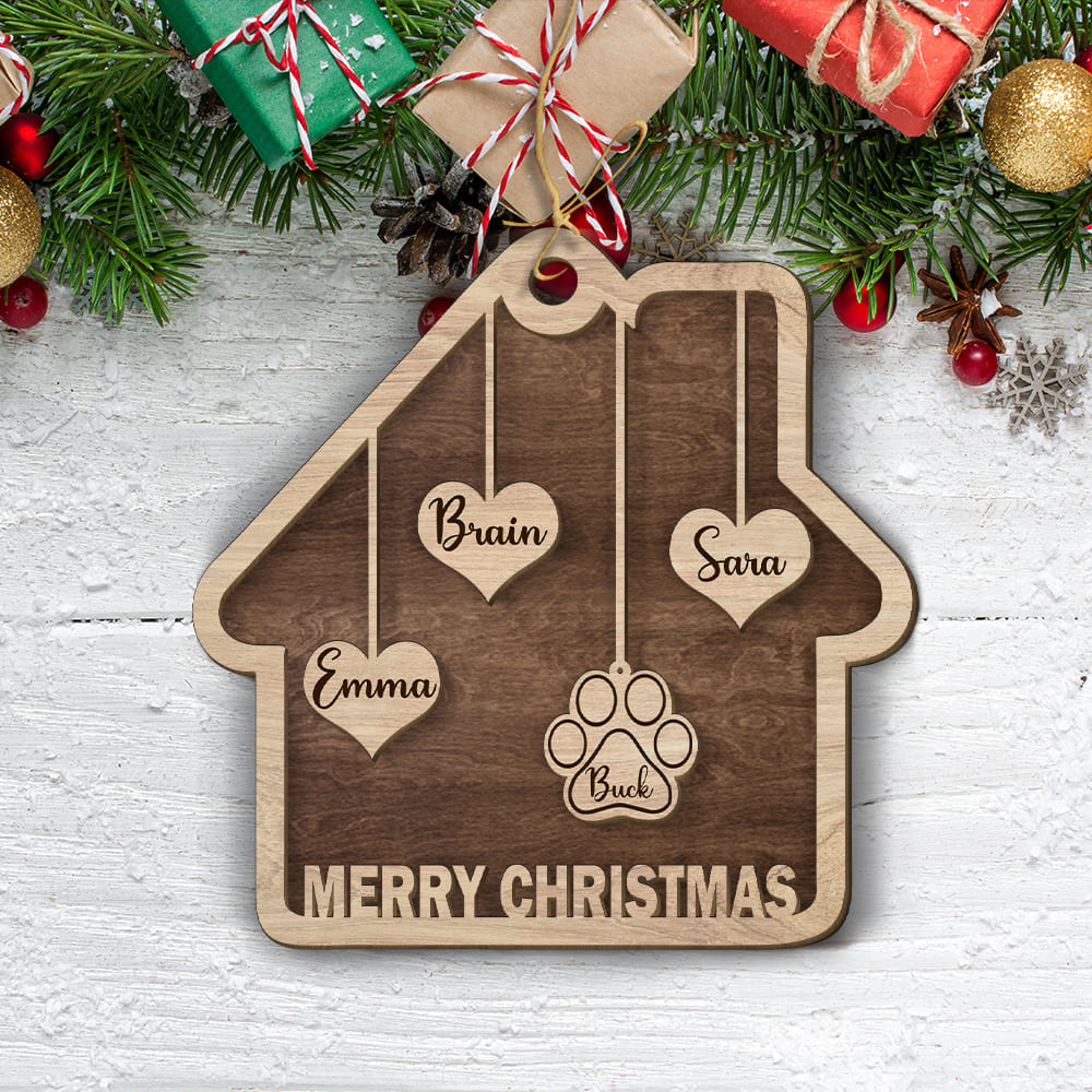 Family Ornament Gifts - Personalized 2-layered Wood Ornament