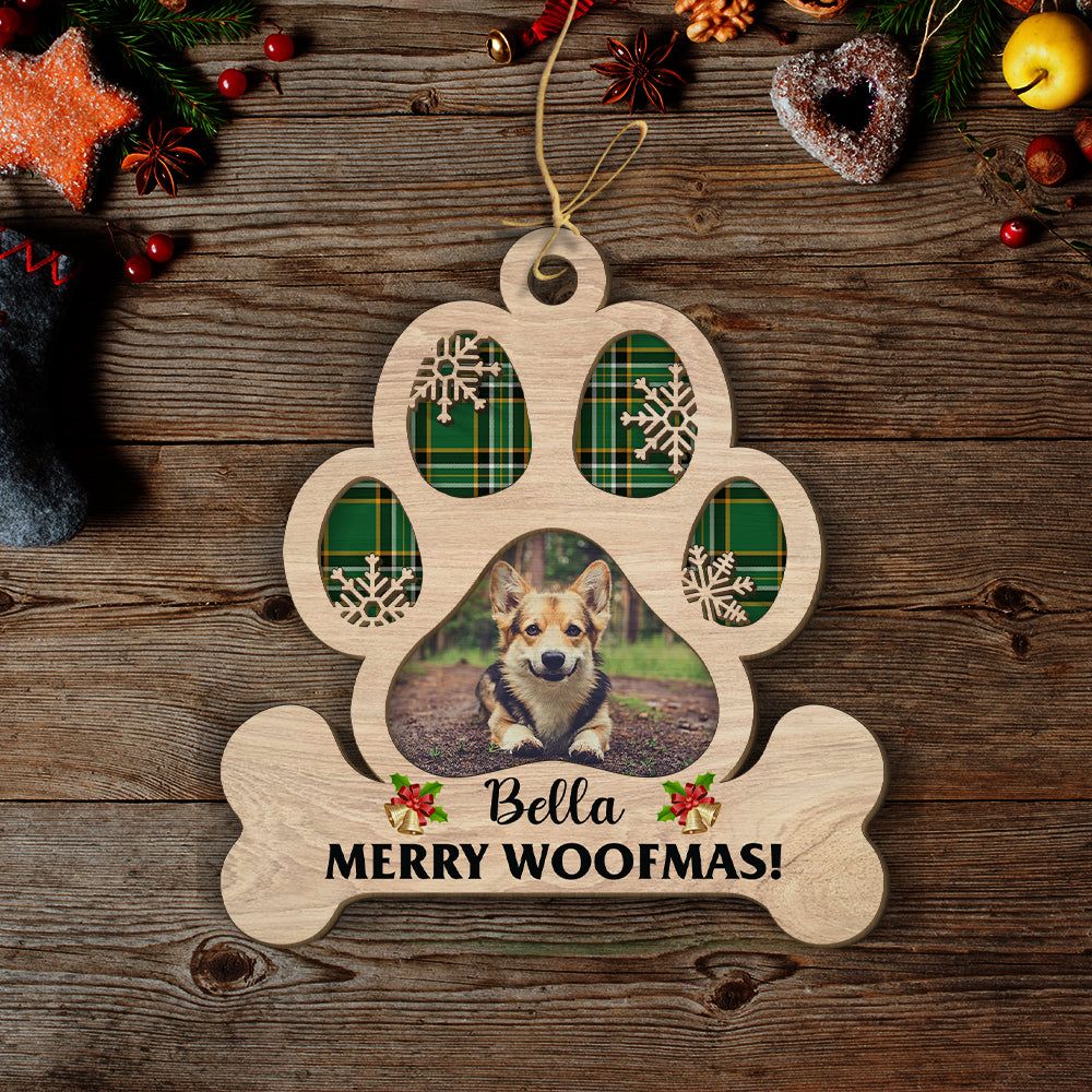 Merry Woofmas - Personalized 2-layered Wood Ornament