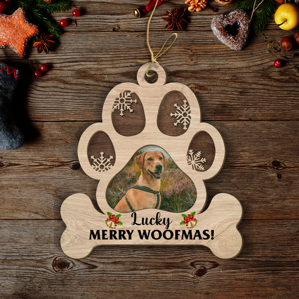 Merry Woofmas - Personalized 2-layered Wood Ornament
