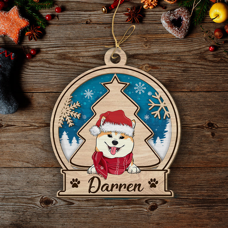 Snowball Ornament - Personalized 2-layered Wood Ornament